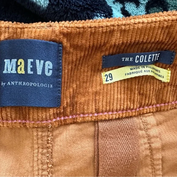 Maeve by Anthropologie “The Colette” Orange Brown Corduroy Wide Leg Pants - Picture 6 of 7